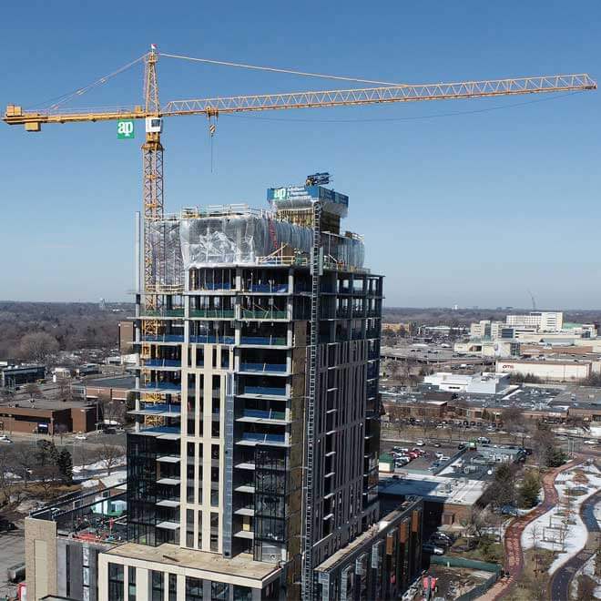 Adolfson & Peterson Construction Tops Out at Bower Residences in Edina